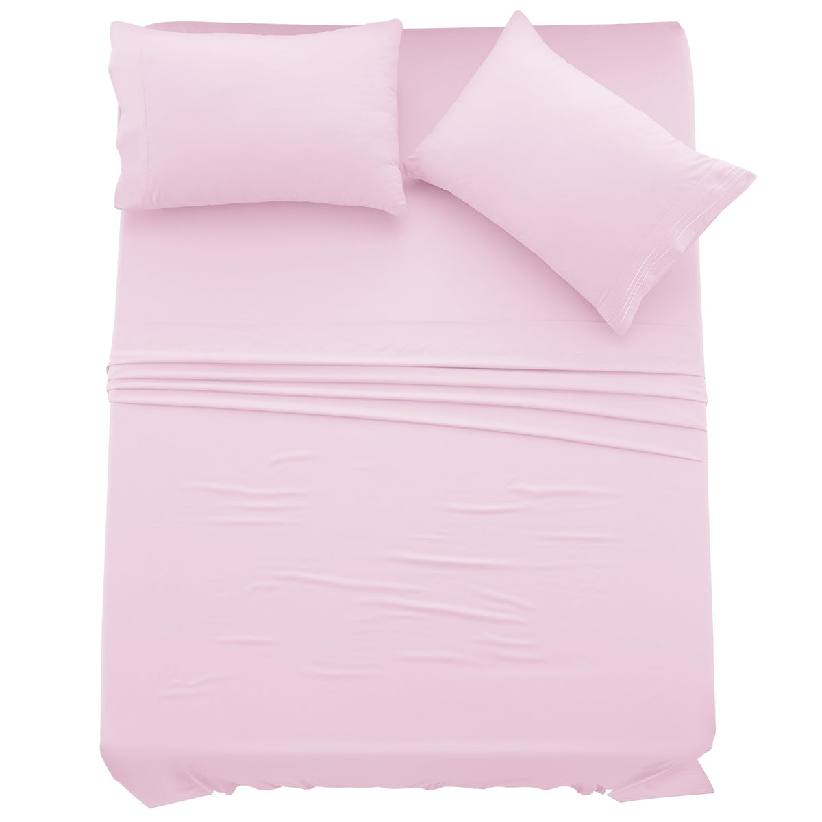 Ldc Twin Sheet Set - 4 Pc Brushed Microfiber Bed Sheets With16 Inches Deep Pockets - Embroidered & Plain Pillowcases - Hotel Lux