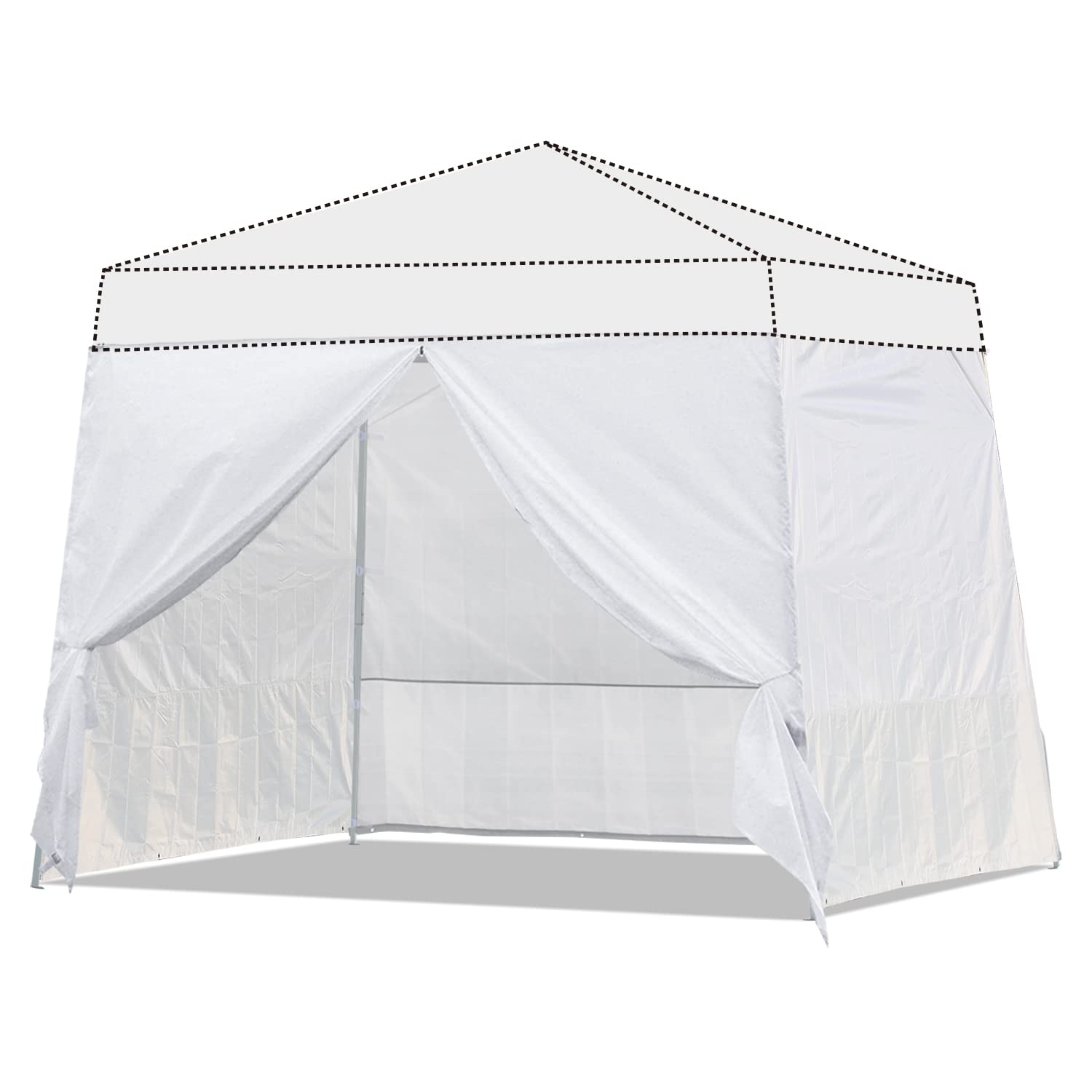 Abccanopy Slant Leg Side Wall 10X10Ft Basa/8X8Ft Top, White (4 Walls Only, Not Including Frame And Top)