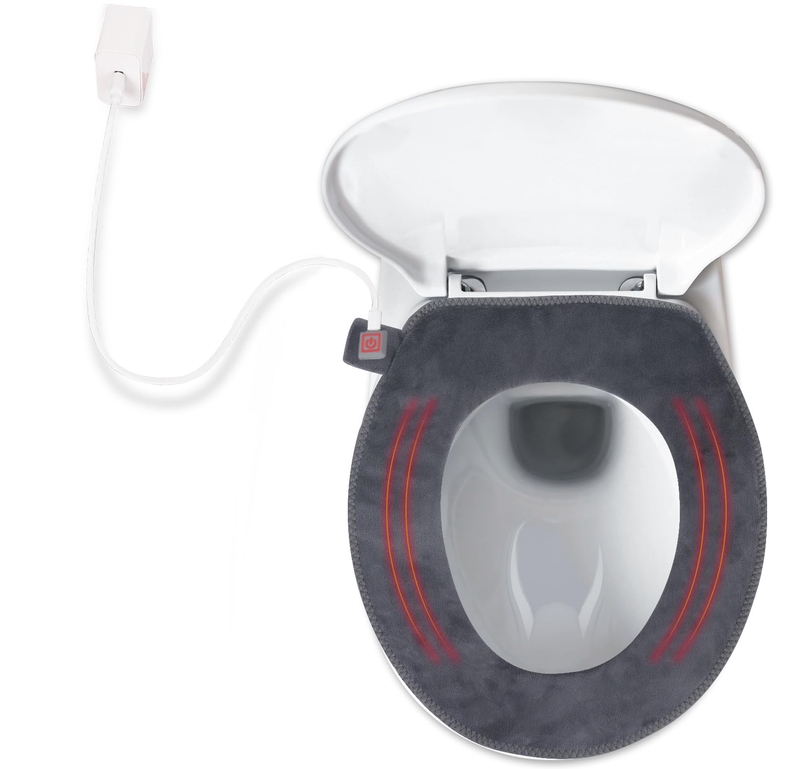 Hudson Comfort Heated Toilet Seat Cover - USB Powered Toilet Seat Warmer - Adjustable Temperature Levels Toilet Seat Cover with 