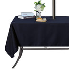 Saraflora Outdoor And Indoor Tablecloth -60X84 Inch Navy, Wrinkle Free Washable Waterproof Table Cloth With Umbrella Hole And Zipper Rectangle Table Cover For Spring/Summer/Patio/Picnic/Bbqs/Party