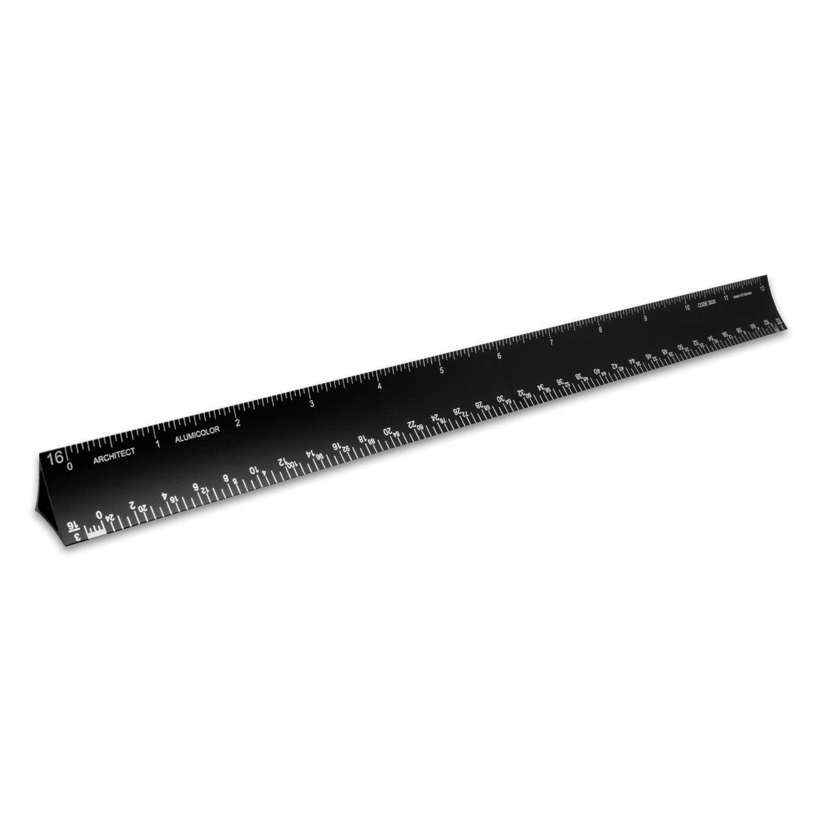 Alumicolor Aluminum Architect Hollow Drafting Scale For School, Office, Art And Drafting, 12N, Black