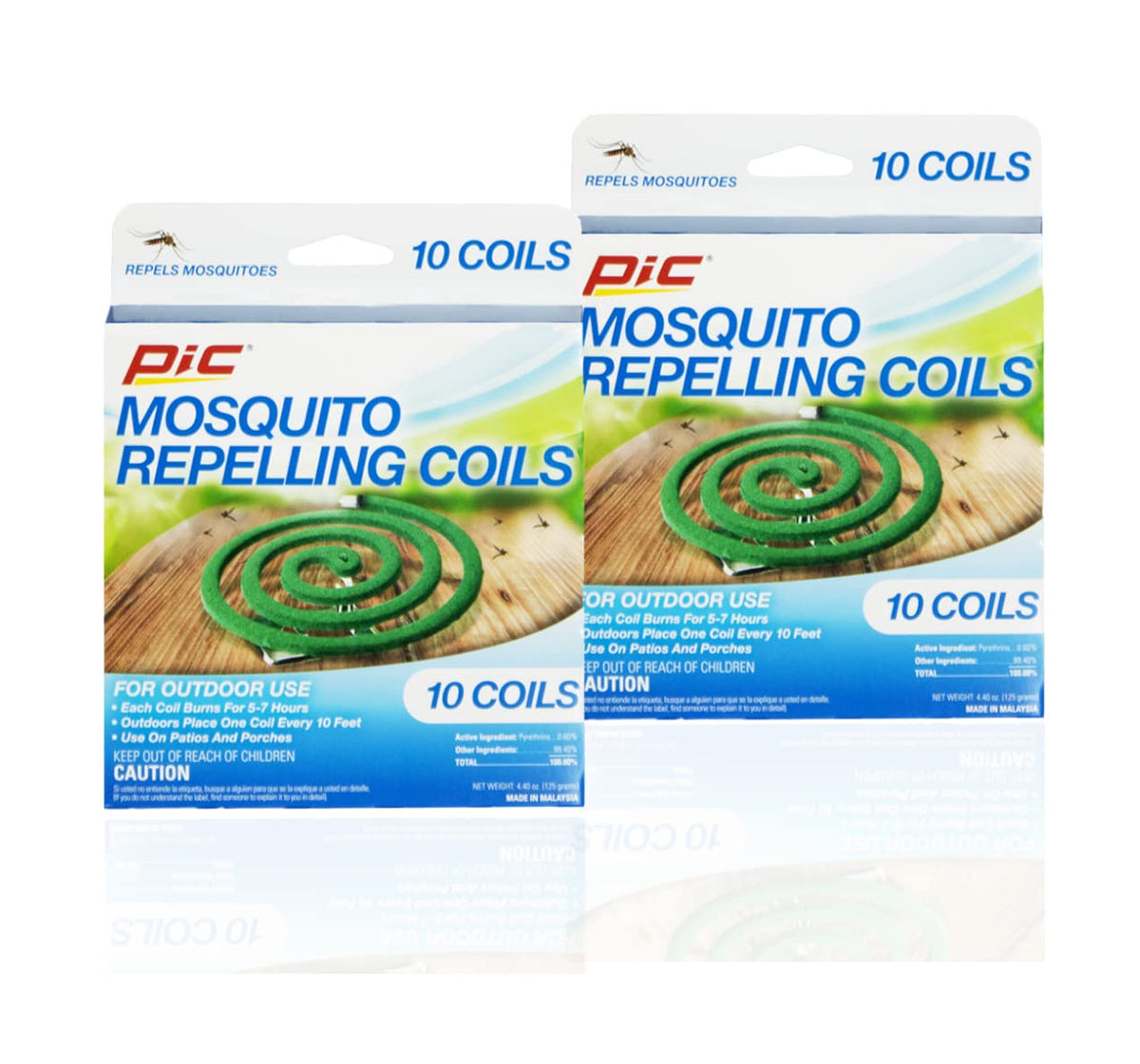 Pic Mosquito Repelling Coils, 10 Count Box, 2 Pack - Mosquito Repellent For Outdoor Spaces - 20 Coils Total (Packaging May Vary)