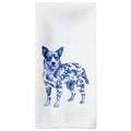 Tzhim Blue Heeler Gifts Kitchen Towels, Chinoiserie Blue Heeler Dog Hand Towels, Australian Cattle Dog Gifts Dish Towels Dishclo