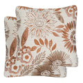 Mika Home Pack Of 2 Decorative Throw Pillows Cases Cushion Cover For Sofa Couch Bed,Sunflower Pattern,20X20 Inches,Brown Cream