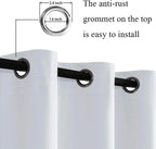 Jiuzhen Greyish White Blackout Curtains For Bedroom - Light Blocking And Noise Reducing Grommet Curtains For Living Room Darkening Curtains, Set Of 2 Window Curtain Panels, 38 X 72 Inch Length