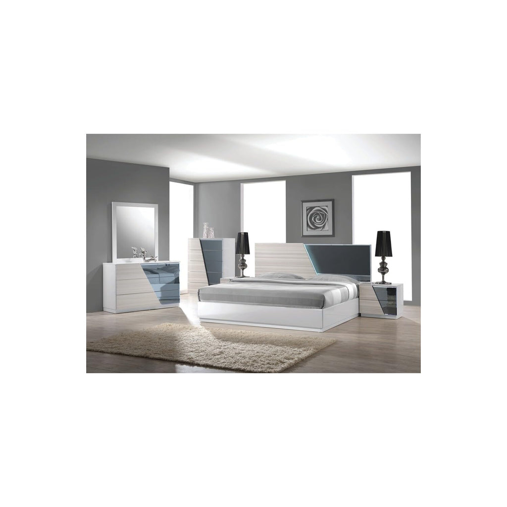 Best Master Manchester 5-Piece Wood Cal King Bedroom Set In Zebra/White