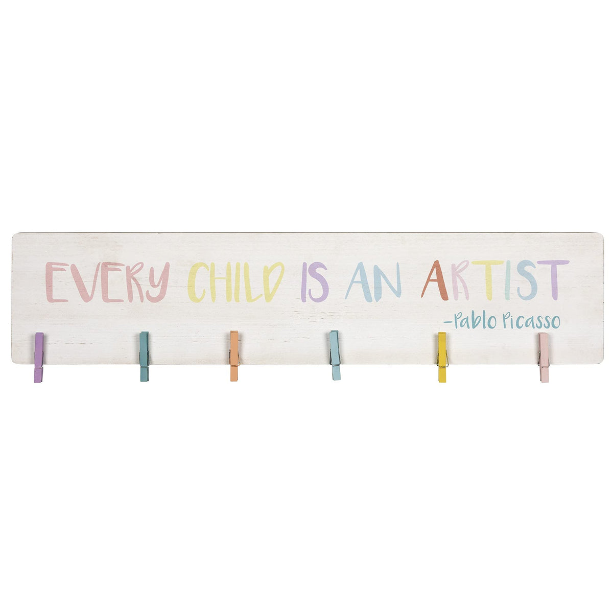 HomeRoots Multi 70% MDF30% Wood Every Child is an Artist Clip Photo Holder