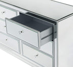 Elegant Decor Dresser 6 Drawers 48in. W x 18in. Din. x 32in. H in Antique Silver Paint