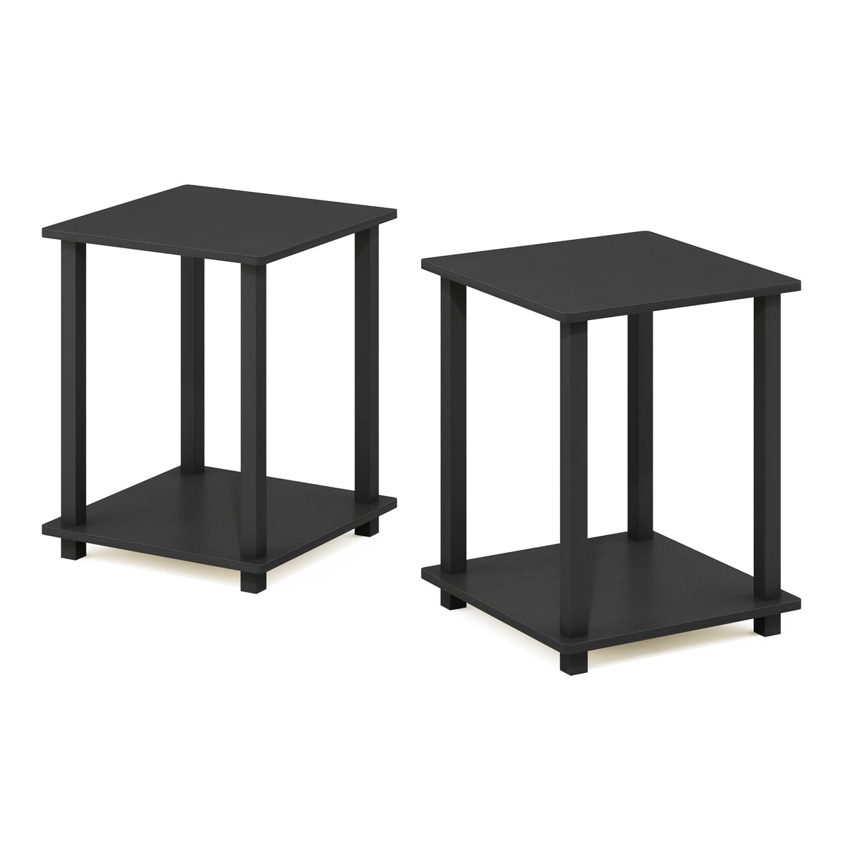 Furinno Simplistic Set Of 2 End Table, Americano/Black