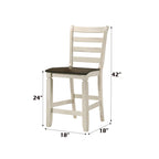 Acme Tasnim Wooden Counter Height Chair in Tan and Antique White