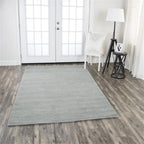 Rizzy Home Alora Decor Emerson 5' X 8' Solid Grey/Gray/Rust/Blue Hand-Tufted Area Rug