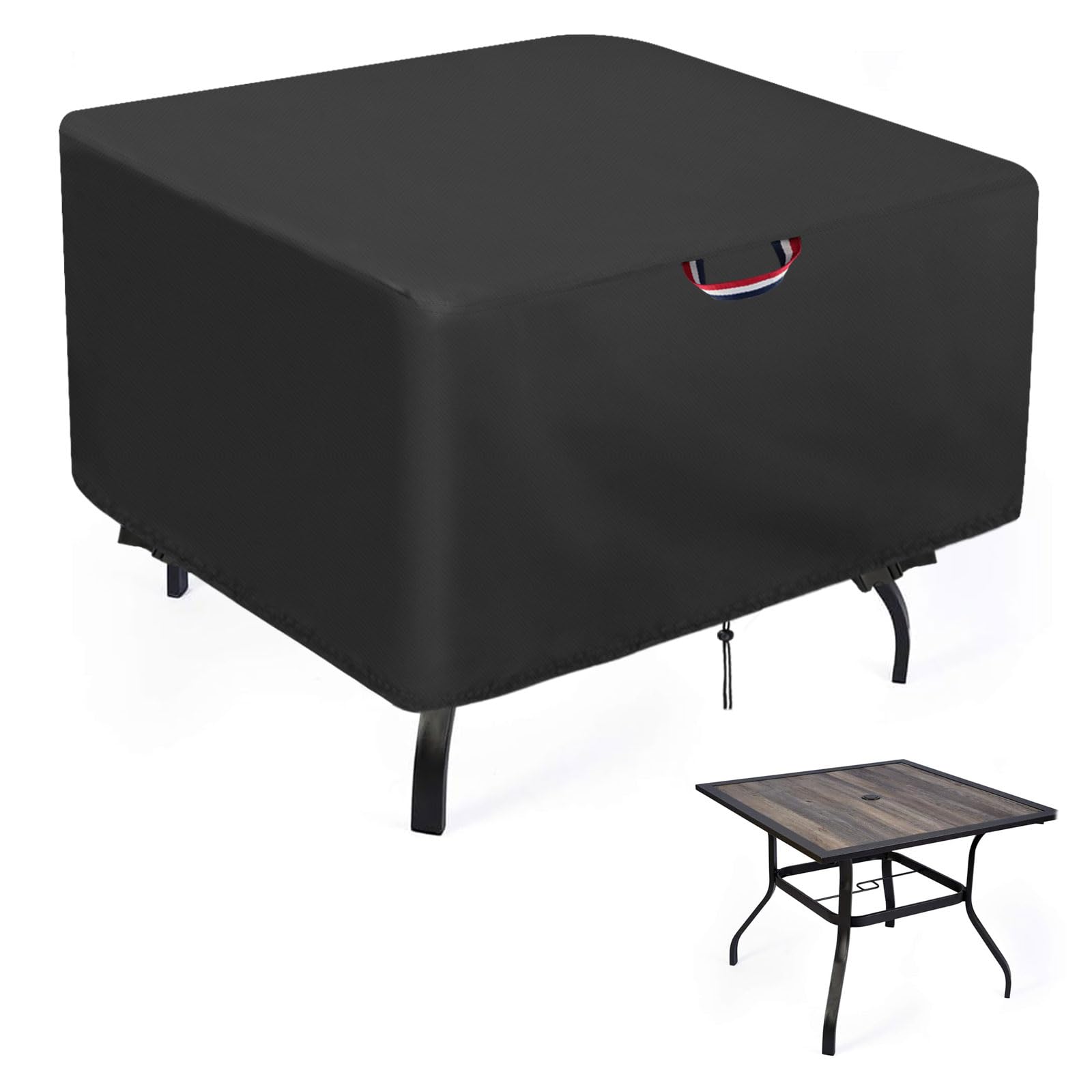 Agustone Patio Table Cover, 38 Inch Square Outdoor Table Cover, Waterproof Protective Covers Patio Furniture Covers - 38 X38 X 2