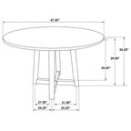Coaster Home Furnishings Dinah Round Solid Wood Dining Table Walnut