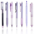 Ropcia 6 Pcs Gel Ink Pens & 1 Pcs Highlighters, Fine Point Black 0.5Mm Cute Gel Pen, Retractable Aesthetic Smooth Writing Pens,