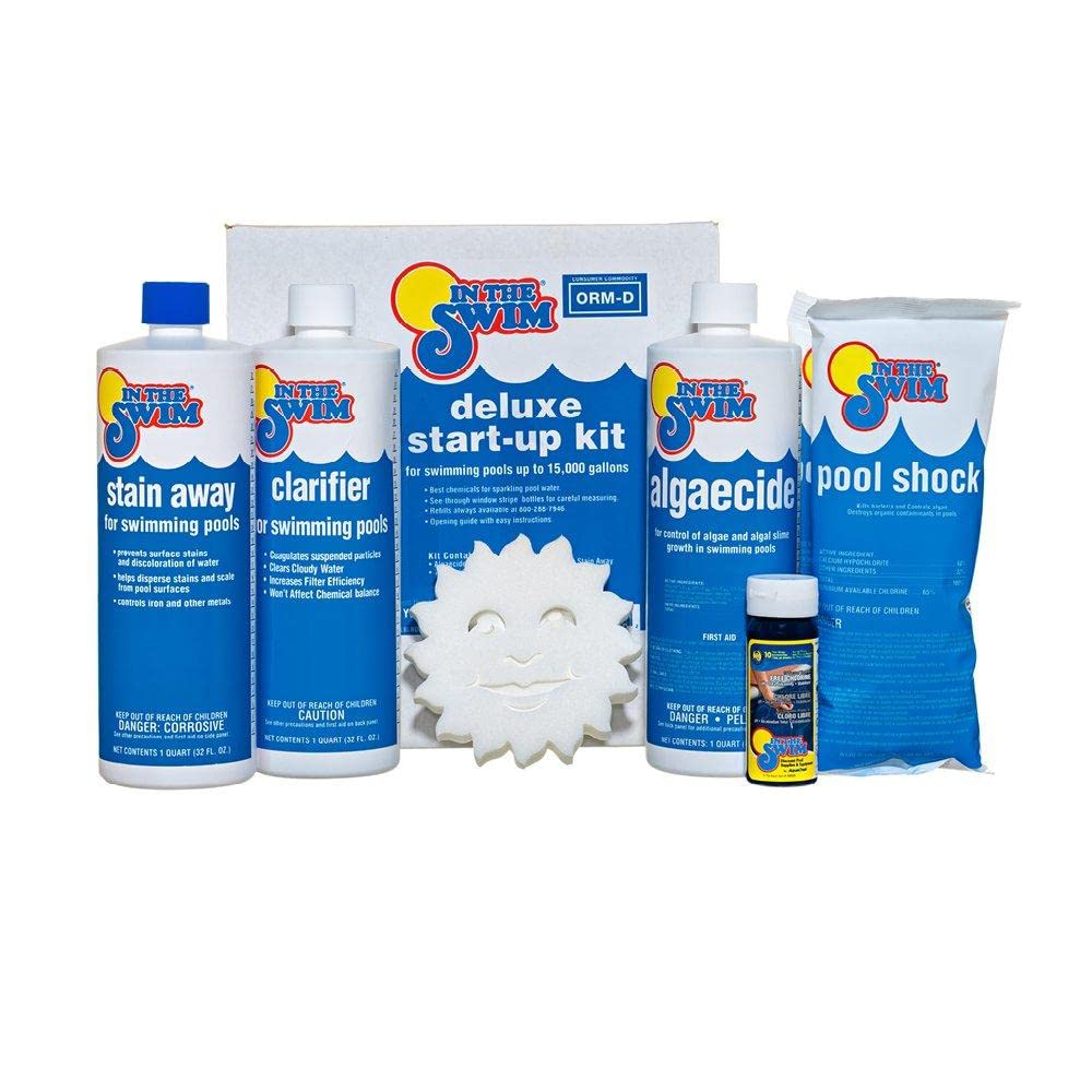 In The Swim Pool Deluxe Opening Chemical Start Up Kit - Above Ground And In-Ground Swimming Pools - Up To 15,000 White