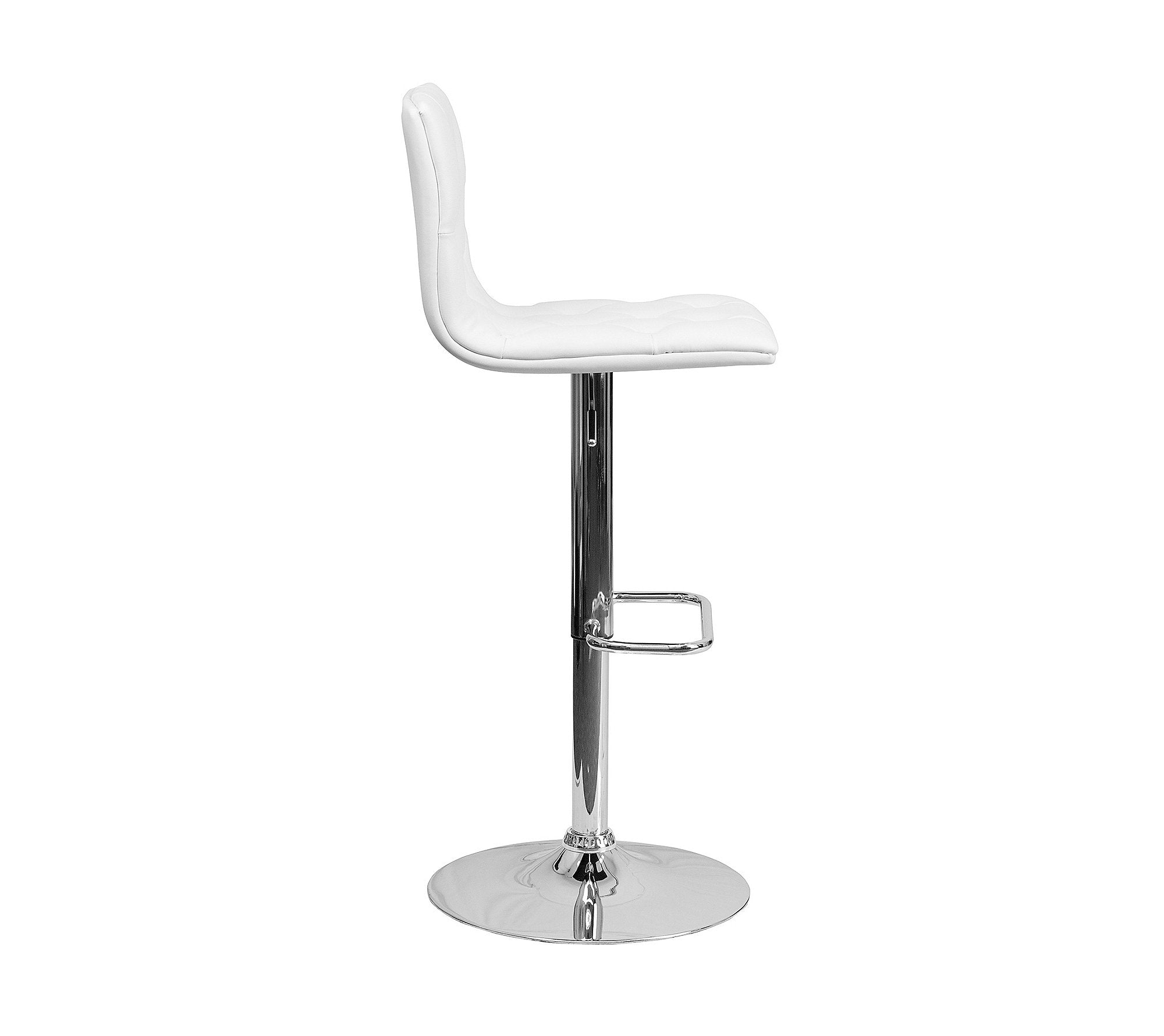 Flash Furniture Tufted Vinyl Adjustable Height Barstool White