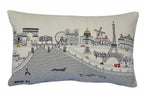 HomeRoots Cream 24' White Paris Daylight Skyline Lumbar Decorative Pillow