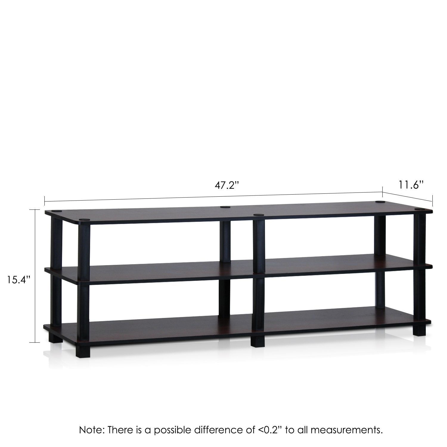 Furinno Turn-S-Tube No Tools 3-Tier Entertainment TV Stands, Dark Cherry and Black