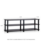 Furinno Turn-S-Tube No Tools 3-Tier Entertainment TV Stands, Dark Cherry and Black