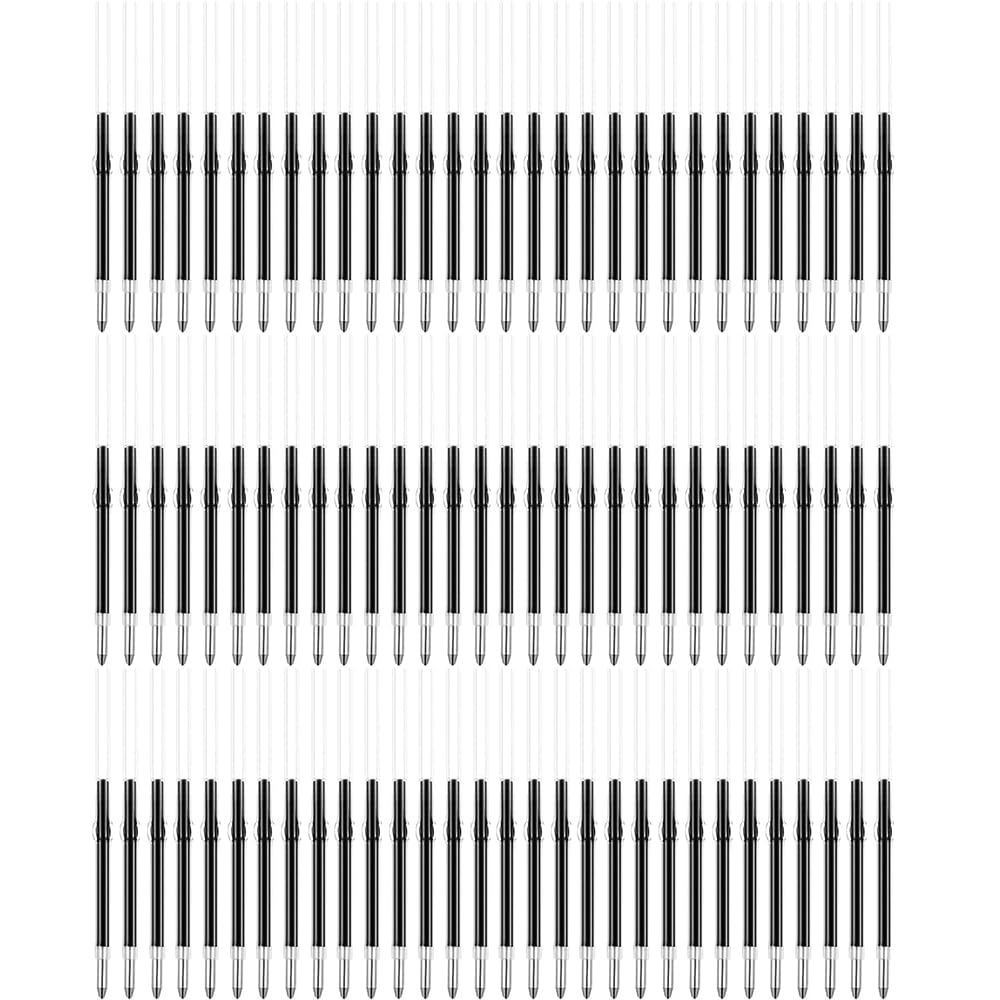 100Pcs Black Ink Beadable Pens Refills For Plastic Bead Ballpoint Pen