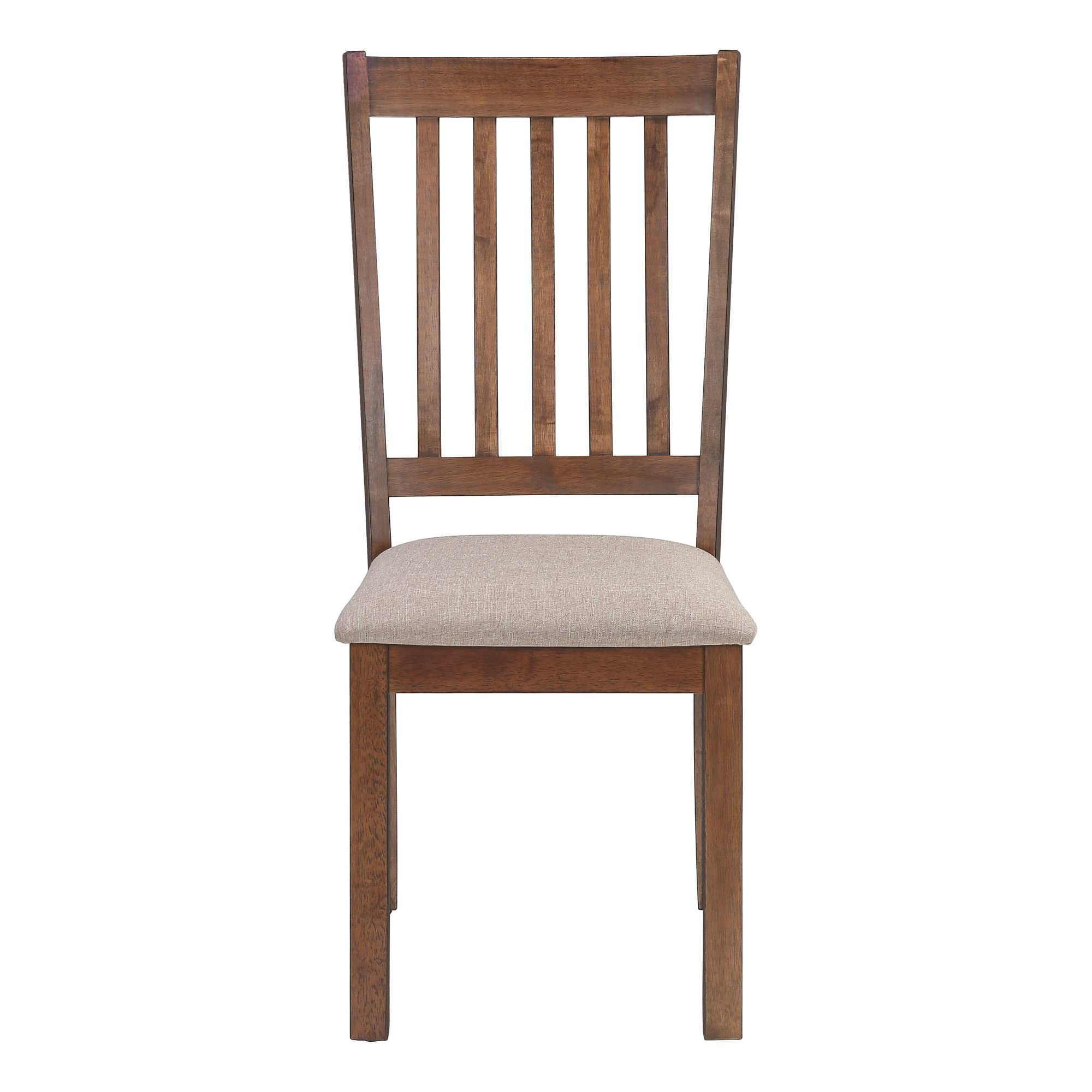 Monarch Specialties 1312 Chair, Set Of 2, Side, Upholstered, Kitchen, Dining Room, Fabric, Wood Legs, Brown, Beige, Transitional Chair-2Pcs Walnut, 18.25&Quot; L X 22.75&Quot; W X 40&Quot; H