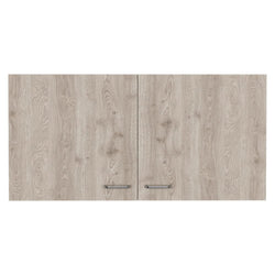 Depot E-Shop Alder Wall Cabinet, Two-Door Cabinet, Internal Shelf-Light Grey, for Kitchen