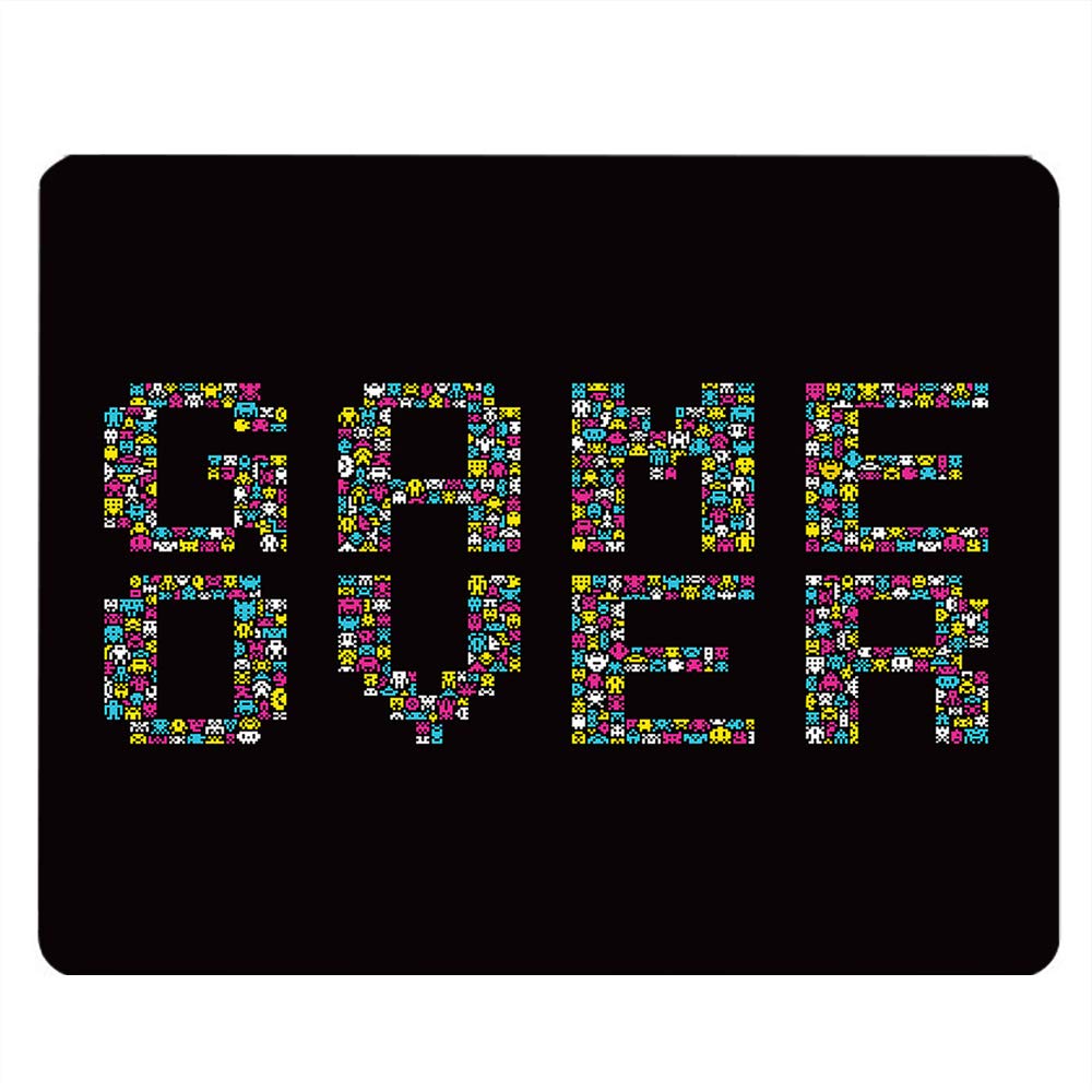 Nicokee Rectangle Gaming Mousepad Retro Vintage Video Game Over Mouse Pad Mouse Mat For Computer Desk Laptop Office 9.5 X 7.9 In