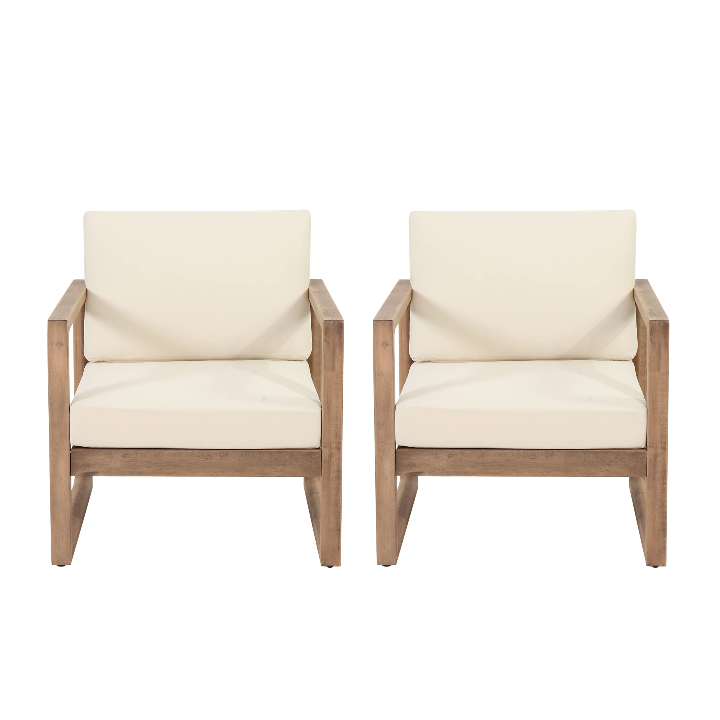 Christopher Knight Home Stefan Club Chair, Beige + Brown Wash