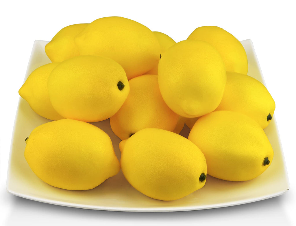 JEDFORE Artificial Lemons Simulation Lifelike Small Lemons Fake Fruit for Home Kitchen Wedding Party Decoration Photography 12pc