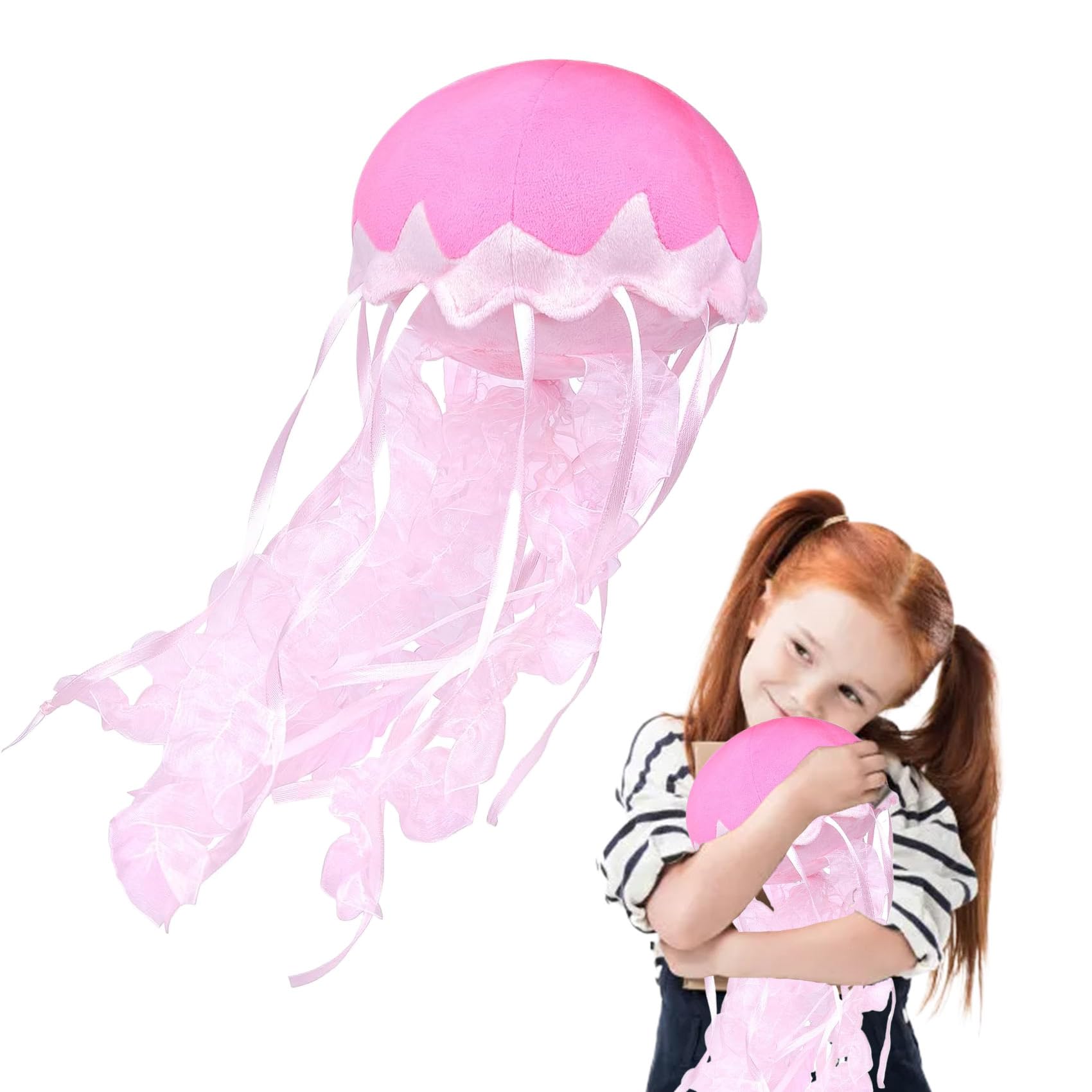 Kaybobezk Jellyfish Plush, Jellyfish Stuffed Animal Toy, Simulation Cute Pink Jelly Fish Plush Pillow Room Decor Toy, Unique Plu