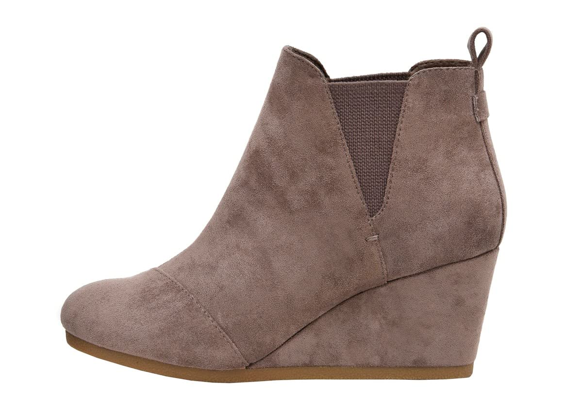 Dunes Womens Zoey Wedge Bootie Wide Width Available, Taupe, 11