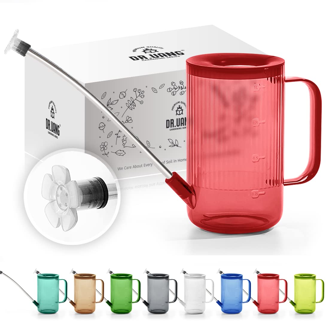 Small Watering Can Indoor Plants With Long Spout (1L, Red)