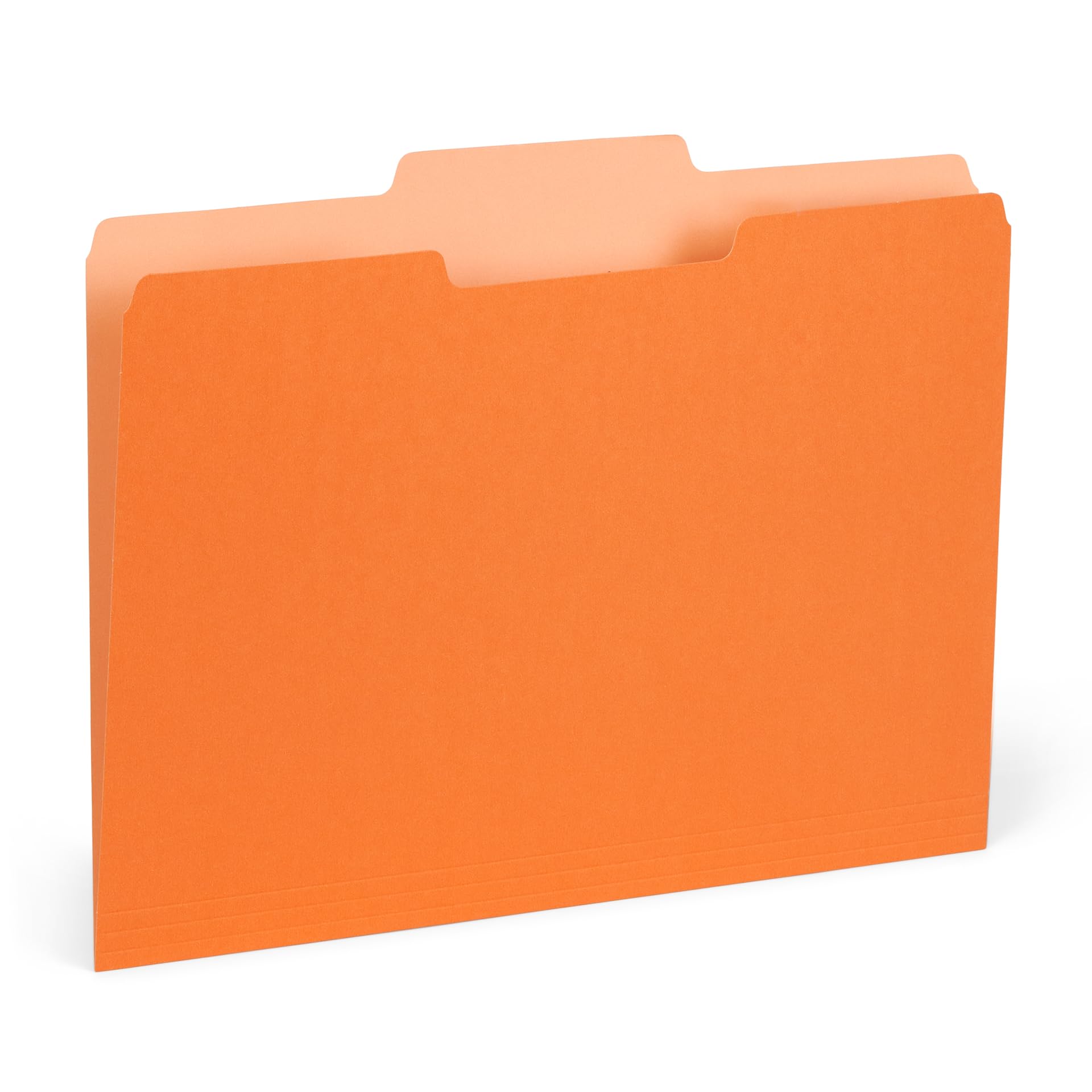 100 Blue Summit Supplies Orange File Folders Letter Size 1/3 Cut 100 Pack - Durable 11Pt Two-Tone Paper, Orange Folders Bulk, Or