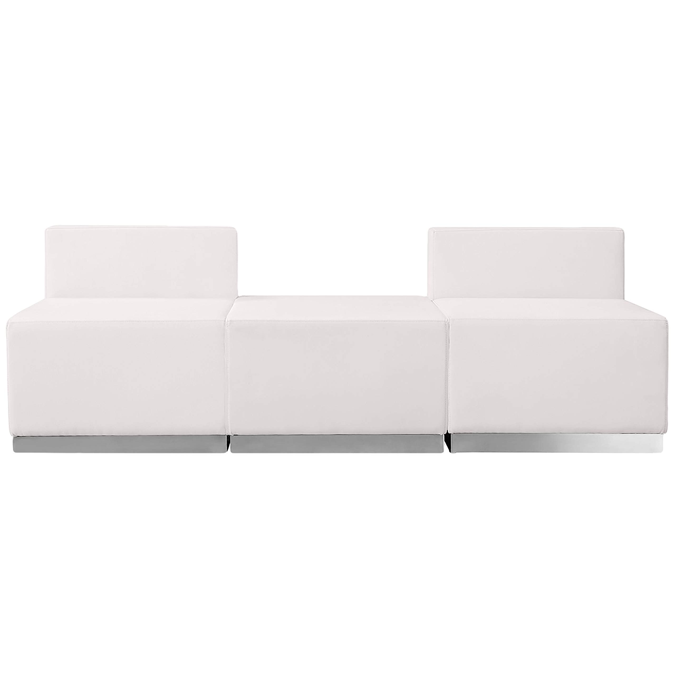 Flash Furniture HERCULES Alon Series White LeatherSoft Reception Configuration, 3 Pieces