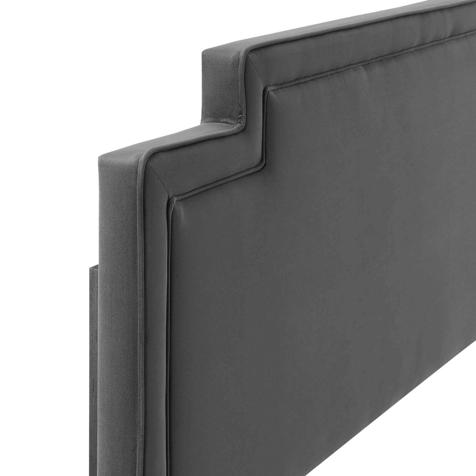 Modway Transfix Modern Performance Velvet Twin Headboard In Charcoal