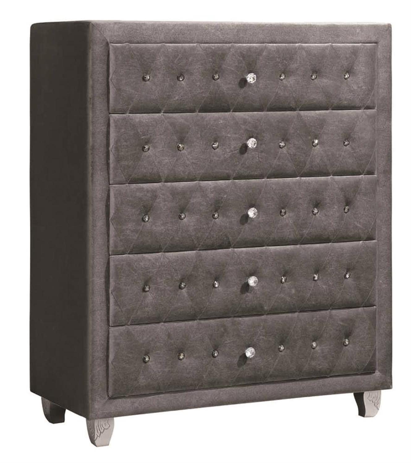Coaster Furniture Deanna Chest Gray Velvet Metallic 205105