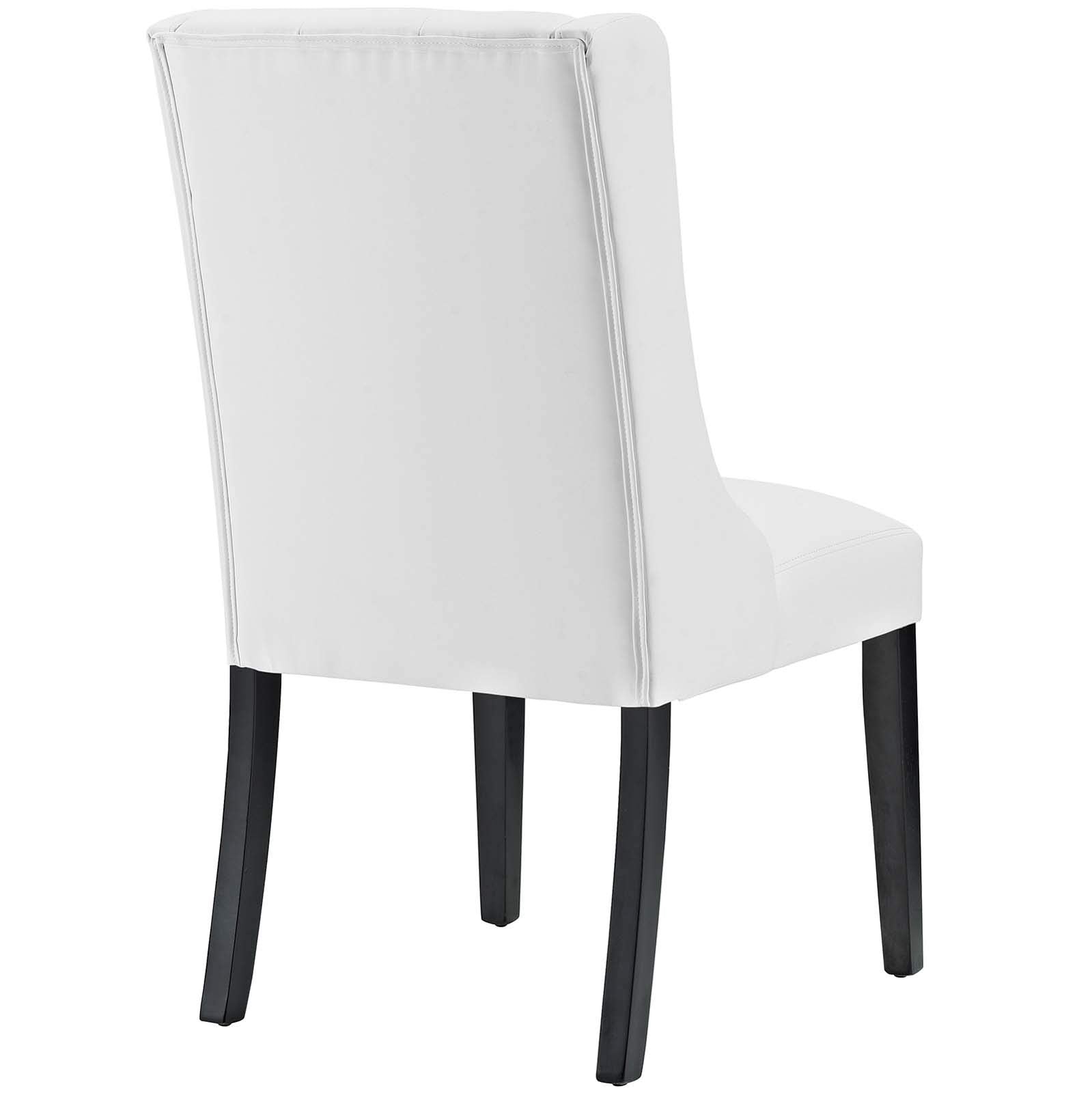 Modway Baronet Modern Tufted Faux Leather Upholstered Two Dining Chairs In White