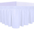 Purefit Wrap Around Ruffled Bed Skirt With Adjustable Elastic Belt - 22 Inch Drop Easy To Put On, Wrinkle Free Bedskirt Dust Ruffles, Bed Frame Cover For Queen, King And C-King Size Beds, White