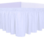 Purefit Wrap Around Ruffled Bed Skirt With Adjustable Elastic Belt - 22 Inch Drop Easy To Put On, Wrinkle Free Bedskirt Dust Ruffles, Bed Frame Cover For Queen, King And C-King Size Beds, White