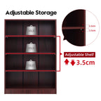 Wood Bookcase 4-Shelf Freestanding Display Wooden Bookshelf For Home Office School (11.6' D*33 W*48' H,Mahogany)