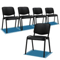 VINGLI Waiting Room Chairs, 5-Pack PU Church Conference Stackable, Office Guest Chairs & Reception Stacking Chair for Meeting Ro