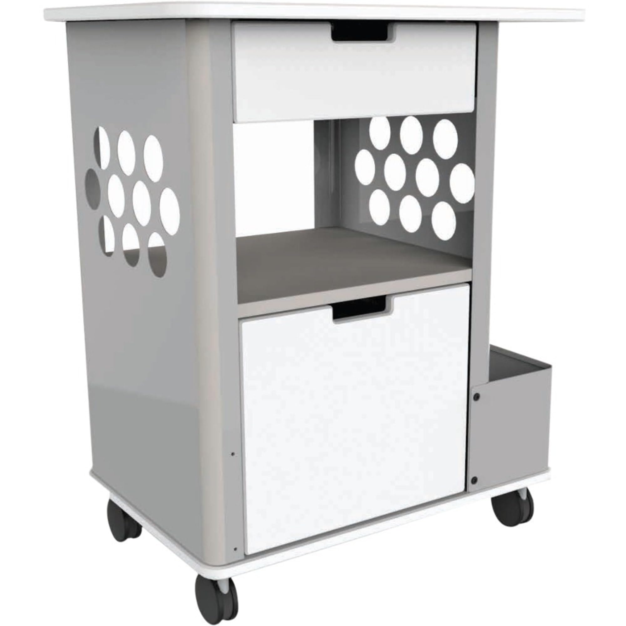 Safco Products 5202Wh Focal Cart , 28&quot;W X 20&quot;D X 33.5&quot;H, White