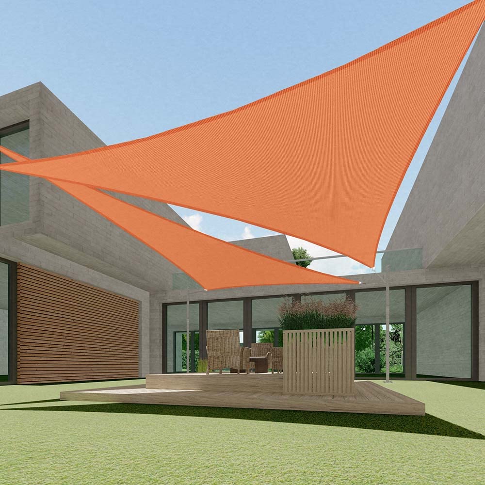 Ecoopts 2'X2'X2' Hdpe Sun Shade Sail Triangle Canopy Shades For Outdoor Patio Pergola Cover Fabric Blockage 95% Uv Resistant(Ora