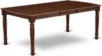East West Furniture Dodo7-Mah-W Dover 7 Piece Modern Set Consist Of A Rectangle Wooden Table With Butterfly Leaf And 6 Dining Room Chairs, 42X78 Inch, Mahogany