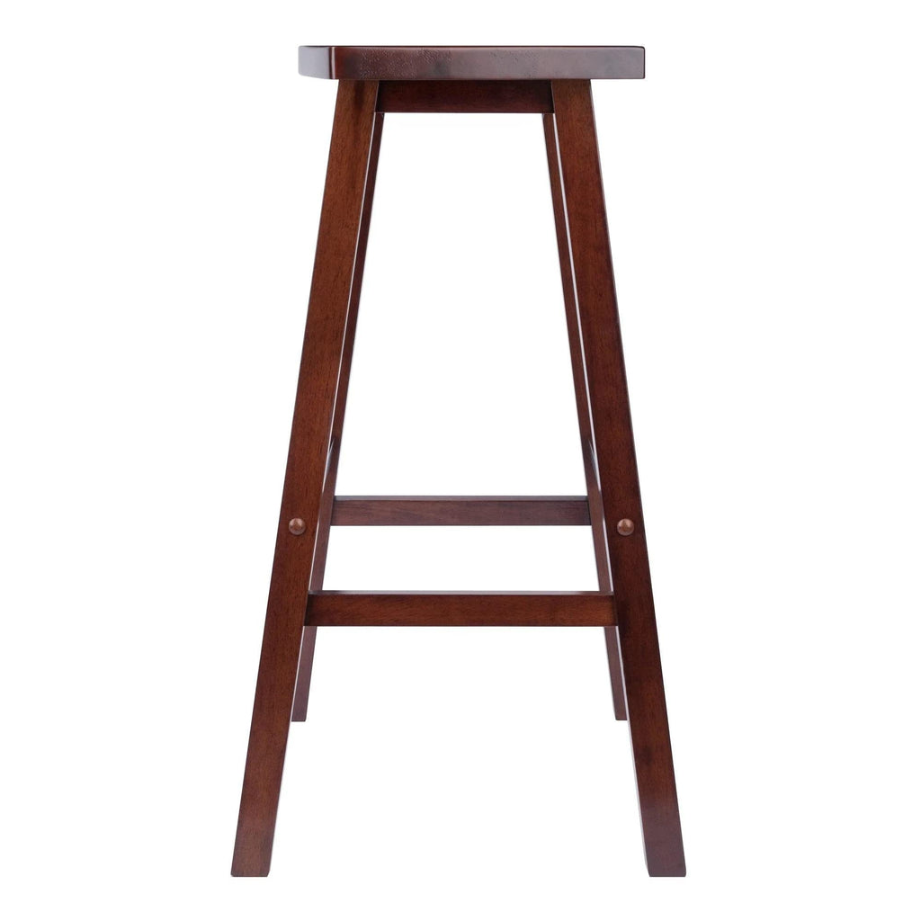 Winsome Katashi Fan Shape Bar Stool, 28.6H in, Solid Wood, Walnut Finish