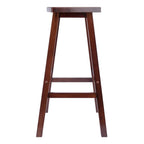 Winsome Katashi Fan Shape Bar Stool, 28.6H in, Solid Wood, Walnut Finish