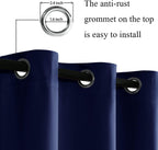 Jiuzhen Blackout Curtains For Bedroom - Light Blocking And Noise Reducing Grommet Room Darkening Curtains 84 Inch Length 2 Panels Set (38 X 84 Inch, Navy Blue)