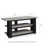 FURINNO Parsons 42-in TV Entertainment Center, French Oak Grey
