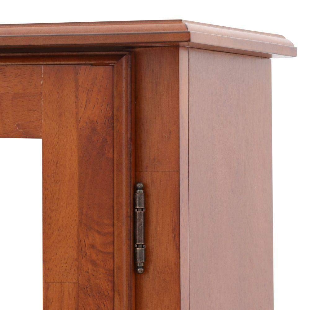 American Furniture Classics 724-10 Wood Gun Lockable Cabinet with Tempered Glass Door, 10 Gun, Medium Brown, 1 Cabinet