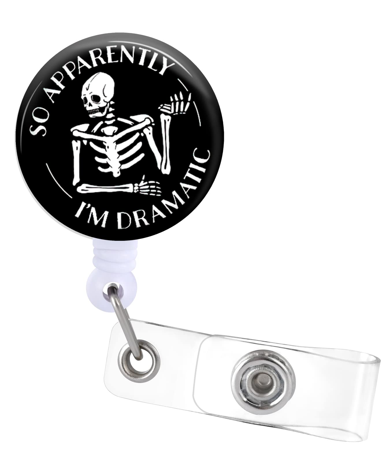 Skeleton Badge Reels Holder Retractable With Id Clip For Nurse Name Tag Card Funny Hilarious Quote Nursing Doctor Teacher Studen